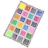 Gvolatee Stempelkissen Set,24 Farben Stempelkissen fingerabdrücke Ungiftig Abwaschbar Stamp Pad...