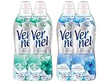 VERNEL Weichspüler-Set 4x 37 Waschladungen (148WL) Fresh Control 2x Cool Fresh & 2x Fresh Breeze,...