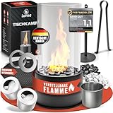 Tischkamin Ethanol Tischfeuer Indoor & Outdoor - Bioethanol Tischkamin Mit Verstellbarer Flamme - 2...