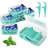BEYAOBN Zahnseide Sticks 5-Pack 300 Stück,Einwegzahnseide Dental Floss mit tragbarem Reiseetui und...