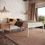 Hansales Seniorenbett 160x200 cm Triin Scandi Style ohne Rollrost aus hartem FSC® Birken Massivholz...