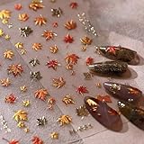 JMEOWIO 3D Nagelsticker Herbst Nail Art Sticker Selbstklebend Nagelaufkleber 5D Stereoskopisch...