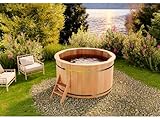 Finntherm Holz Badefass Bergen, Hot Tub Ø 160 x 101 cm, 3-4 Personen, inkl. Einstiegsleiter,...