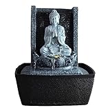Zen'Light - Zimmerbrunnen Nirvana - Wasserfall mit Buddha & Weißer LED-Beleuchtung - Moderne Zen...
