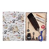 Dip-Schreibstift im Retro-Stil mit Edelstahlfedern, Vintage-Federkiel-Set mit Siegellacklöffel und...