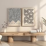 ATHFIN Boho Bauhaus Kunstwerk Poster Mid Century Modern Wandkunst Leinwand Gemälde Retro Druckbild...