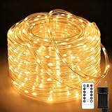 Liyade 20M 400 LED Lichterschlauch Außen, Lichterkette IP65 Wasserdicht mit Fernbedienung, 8 Modi...