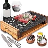Nutrichef Heißer Stein, Lavastein, Steingrill- für Steak, BBQ & Fleischgrillen, Steak Platte- mit...