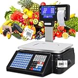 Nicvrea Registrierkasse, Etikettendruckwaage, Digitale Barcodewaage mit Stangenanzeige,...