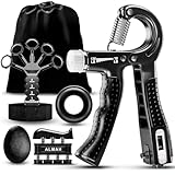 ALMAH Handtrainer Fingertrainer 5-Pack, Unterarmtrainer Griffkraft Trainer Set, Verstellbarer Grip...