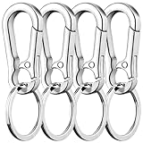 CENSIVI 4 Stück Metall-Schlüsselanhänger - Karabiner Mit Schlüsselring Zinklegierung...
