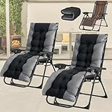 NomadNomics Liegestuhl Klappbar Sonnenliege 2er Set Verstellbarer Winkel Relaxliege Garten...