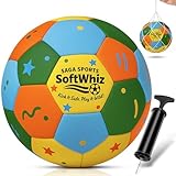 SAGA SPORTS SoftWhiz Colorful Safe Indoor Football Size 4 for Kids | Felt-Cover Soft Football for...