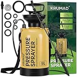 KRUMAD Drucksprüher 5L, Gartenspritze mit Lanze 203,5 cm, Maximaler Druck 3,2 bar, Hand...