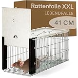 Praknu XXL Lebendfalle für Ratten, Siebenschläfer und Nagetiere - Extra Groß 41 cm -...