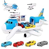 m zimoon Transport Flugzeug Spielzeug, Transportflugzeug 4 Autos + 1 Hubschrauber Set, Junge und...