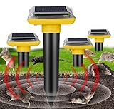 Mole Repellent Sonic-gerät 4 Stück Ultrasonic Solar Maulwurfabwehr Maulwurfschreck Wühlmausabwehr...