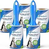 PetLovers Extra klebrige Fusselrolle Mega Value Set 450 Blatt für die Tierhaarentfernung, Hunde-...