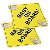 cobee Baby an Bord Auto Warnschilder, 2pcs 12,7 x 12,7 cm wiederverwendbare Sicherheits Auto...