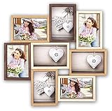 ZEP S.r.l. Montreaux Holzbilderrahmen, Holz, Dunkelbraun/Braun/Natur, Für 8 Fotos 13 x 18 cm