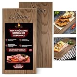 Sprifityy 2 Stück Zedernholzbrett zum Grillen- Mittel (30 x 14cm),Räucherbretter,aus Zedernholz...