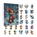 Dragon Sdvent Kalender Ornamente – Drachen-Ornament, Sdvent-Kalender 2024, hängende Dekoration,...