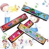 4 Stück Mundharmonika für Kinder, 16-Loch Kinder Harmonika, Farbe Mundharmonika Spielzeug,...