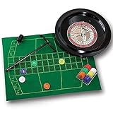 MESOVFCA Roulette-Set, Roulette-Tisch, Partyspiel, Holz-Roulette-Rad, Freizeit-Tischspiele für den...