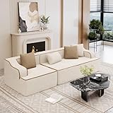 ALPHA HOME Boneless Couch, 3 Sitzer Cloud Sofa mit Tiefer Sitzfläche, Modulares Ecksofa mit 4...