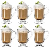 KADAX Kaffeegläser, 6er Set, 300ml, Teegläser aus Glas, Glühweingläser, Trinkgläser für Tee,...