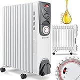 KESSER® Ölradiator Elektrische Heizung mit 13 Rippen 2500W Öl Radiator Elektroheizung Mobil Timer...