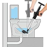 sourcing map Toilettenkolben, Hochdruck Luftablass-Blaster Kolben, Edelstahl WC Unclogger Clog...