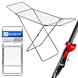 KADAX Wäscheständer mit 18m Trockenfläche Anthrazit, ideal für Wohnung, Balkon & Garten,...