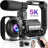 5K Videokamera Camcorder UHD 48MP WiFi Vlogging-Kamera für YouTube IR Nachtsicht Anti-Shake 16X...