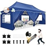 HOTEEL Pavillon 3x6 Wasserdicht Stabil mit 6 Abnehmbaren SeitenwäNden, Wellensaumdach Partyzelt 3x6...