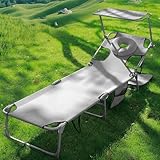 Klappbarer Verstellbarer Sonnenliege mit Gesichtsöffnung, Leichter Outdoor Gartenliege mit...