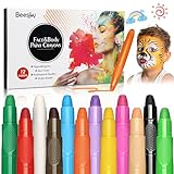 12 Farben Schminkstifte Kit, Abwaschbare Kinderschminke Set, Gesichtsfarben, Sicher und Ungiftig,...