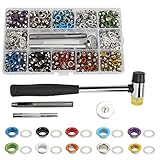 500 Sets Druckknöpfe-Set, DIY-Druckknopf-Set zum Nähen, 5 mm Verschleiß-Druckknöpfe mit Werkzeug...