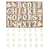 ANCLLO Holzbuchstaben A-Z und Herz-Set mit Ablagetablett, Holzbuchstaben, natürliches Holz, für...