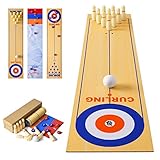 Shuffleboard Bowling Curling Spiel 3 in1 Shuffleboard Tisch Curling Cpiel,Tragbares Shuffleboard...