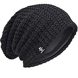 VECRY Herren Slouchy Mütze Strickmützen Rasta Skull Cap Sommer Winter Sackmütze , M, Dunkelgrau