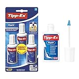 Tipp-Ex Flasche Rapid Korrekturflüssigkeit, Blister 3 Stück