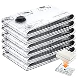 ETROBOT 6 Stück Vakuumbeutel für Kleidung (60x40cm) Kleideraufbewahrung & Organisation, Vacuum...