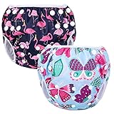 Luxja Schwimmwindel wiederverwendbar (2 Stück), Baby Schwimmhose Verstellbarer, Waschbar...