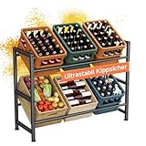 HFHOME Robustes Getränkeregal für 6 Getränkekisten, Doppelstöckiges Getränkekistenregal für...