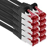 1aTTack.de - 10x 0,25m CAT6 Patchkabel S/FTP PIMF Schirmung CAT.6 RJ45 Netzwerkkabel Ethernetkabel...