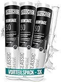 PROCREA® 3x Montagekleber 'Montage 50' [Haftstarker Baukleber bis 35 kg/qm] Extra starker Kleber...