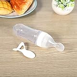 KIMISS Silikon-Müsliflasche für Babys mit Löffel, 90 Ml, BPA-frei, Sicherer, Lebensmittelechter...