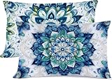 Kissenbezug 45 x 70 Marineblau Kissen 45x70 Mandala Kopfkissenbezug Super Weich Kopfkissen...