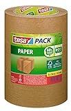 tesapack Paper ecoLogo im 3er Pack - Umweltgerechtes Paketband aus Papier, 60 % biobasiertes...
